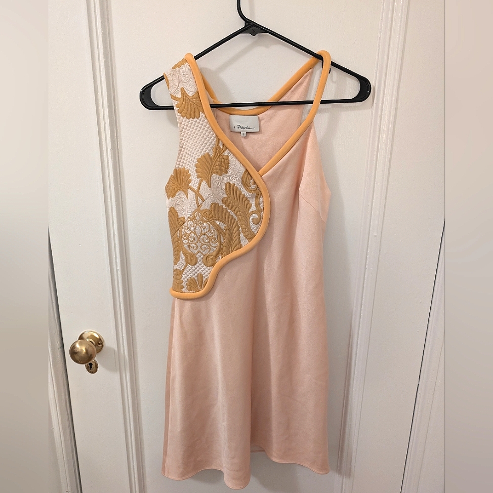 3.1 Phillip Lim Silk-Blend Brocade Mini Dress Salmon Pink Size 0